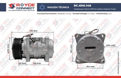 COMPRESSOR 10P15 8PK 12V ORELHA