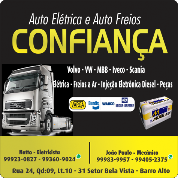 AUTO ELÉTRICA E AUTO FREIOS CONFIANÇA Em Barro Alto GO - Disk ...