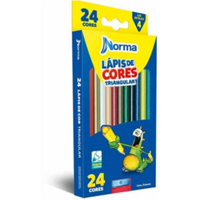 Lápis de Cor Triangular Norma 24 Cores