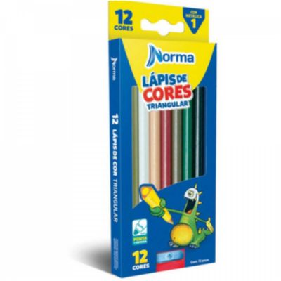 Lápis De Cor Triangular Norma 12 cores