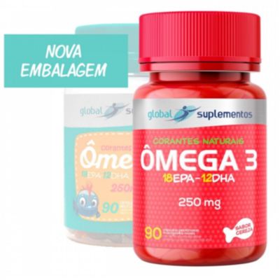 Ômega 3 Kids Global Suplementos 250mg - 90 Cápsulas