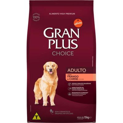 Ração GranPlus Choice Frango e Carne para Cães Adultos - 15kg