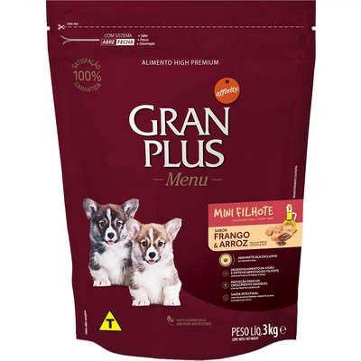 Ração GranPlus Menu Para Cães Filhotes Raças Mini Sabor Frango e Arroz 3kg