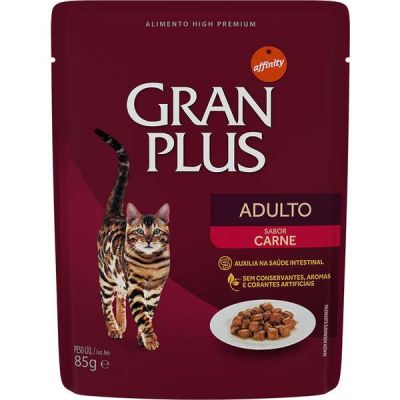 Ração Úmida GranPlus Sachê Carne para Gatos Adultos 85g