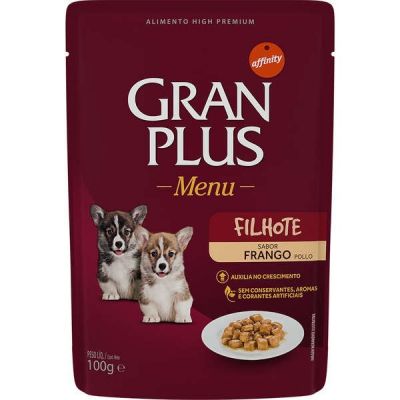 Ração Úmida  GranPlus Sachê Frango para Cães Filhotes 100g