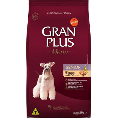 Ração GranPlus Menu Sênior Frango e Arroz para Cães Idosos