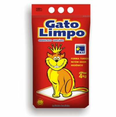 Areia Granulado Sanitário Gato Limpo 4kg