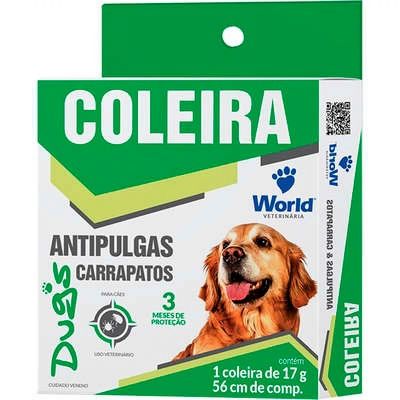 Coleira World Veterinária Dug's Antipulgas e Carrapatos para Cães