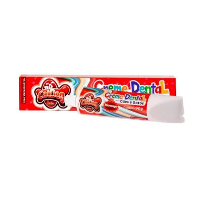 Creme Dental CatDog Para Cães e Gatos Unidade Sabor Morango