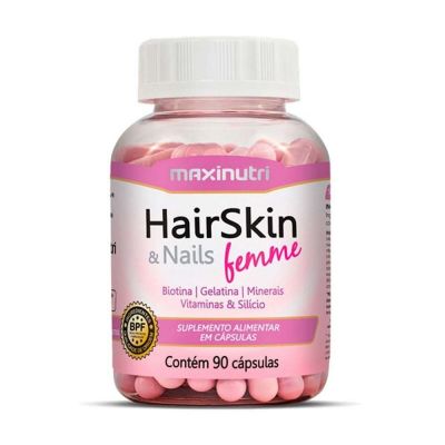 HairSkin Femme Biotina e Minerais 90 Cápsulas Maxinutri