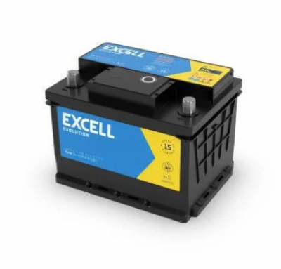 Bateria automotiva Excell 60 Amperes com 15 meses de Garantia 