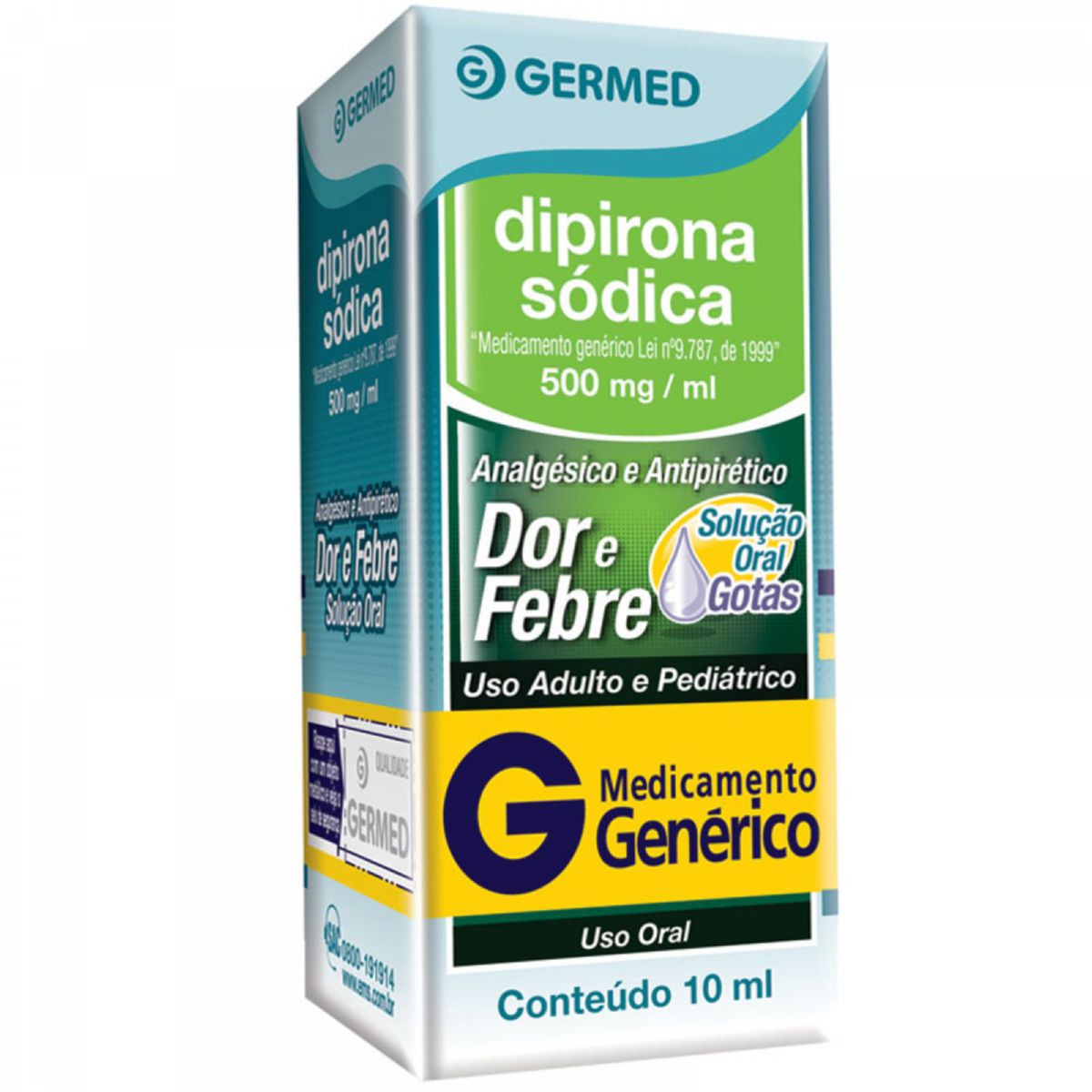 Dipirona 500mg/ml Gotas 10ml - Germed - Genérico